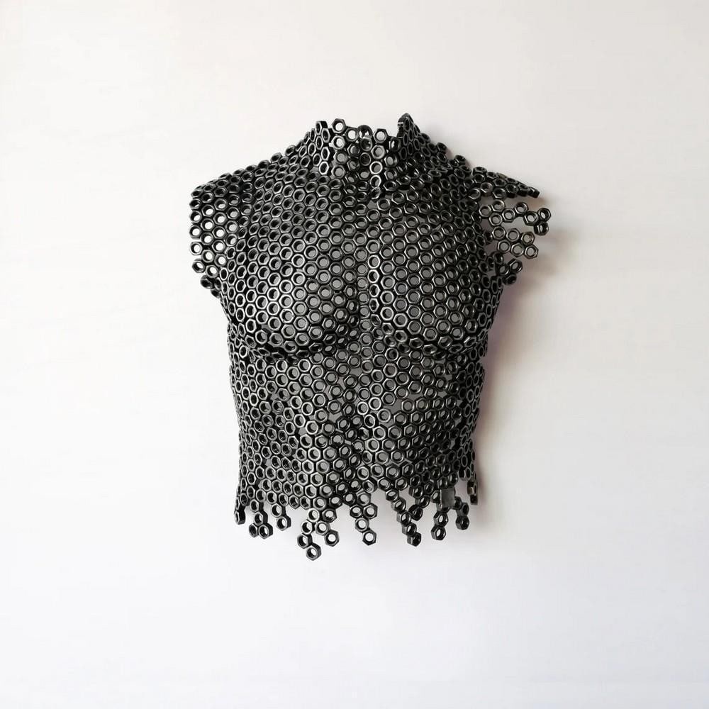 Industrial Nude Male Torso Metal Sculpture (1 of 6)