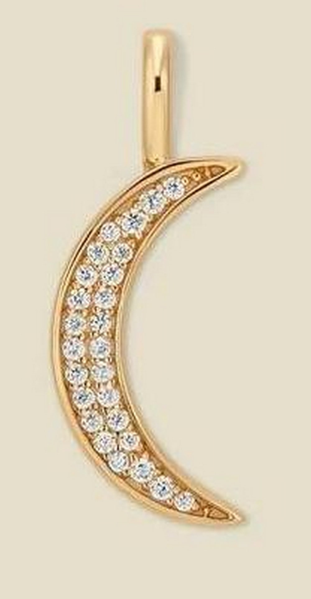 Gold Vermeil Crescent Moon CZ Charm (1 of 3)