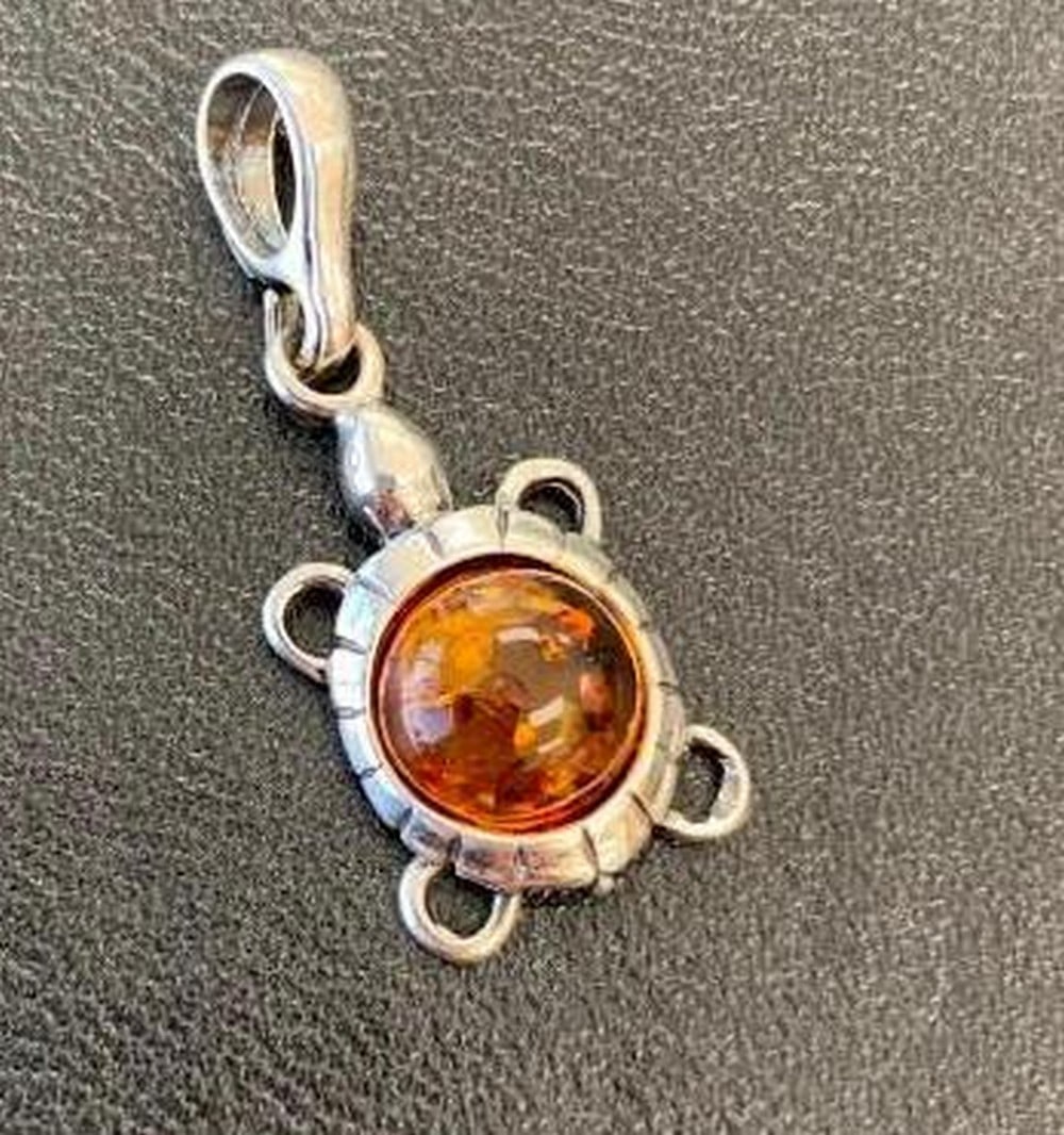 Amber Shell Turtle Charm - 2