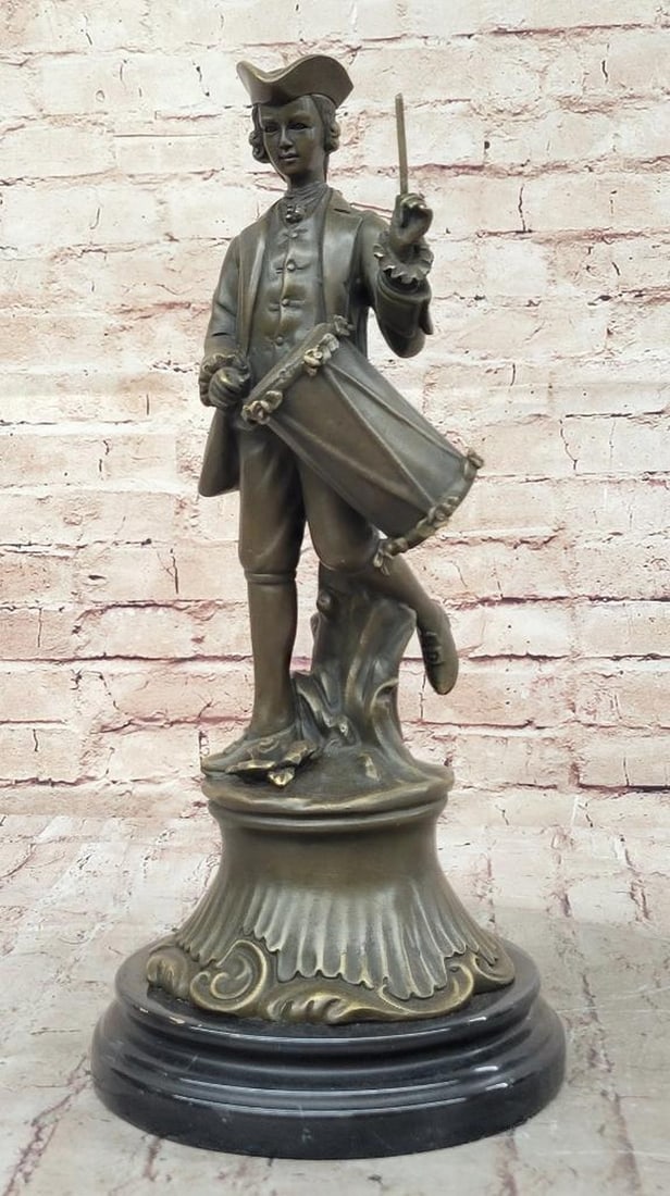 American Revolutionary War Drummer Original Bronze Statue - 15.5" x 7.5" (1 of 6)