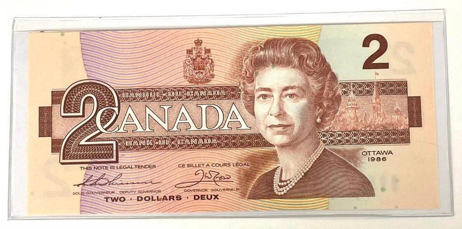 LOT OF 2 1986 CANADA $2 TWO DOLLAR BANKNOTES (1 of 3)