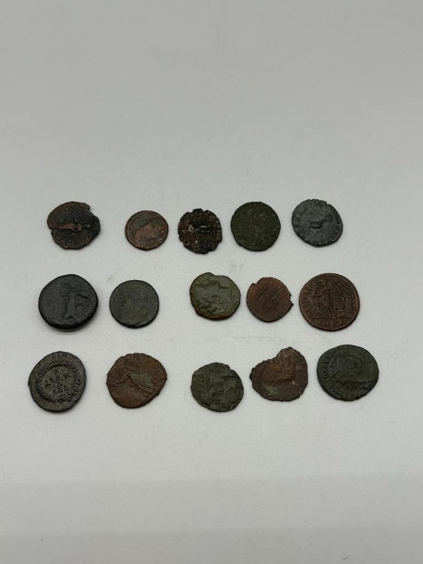 Lot of 15 Ancient Roman & Greek Coins (1 of 4)