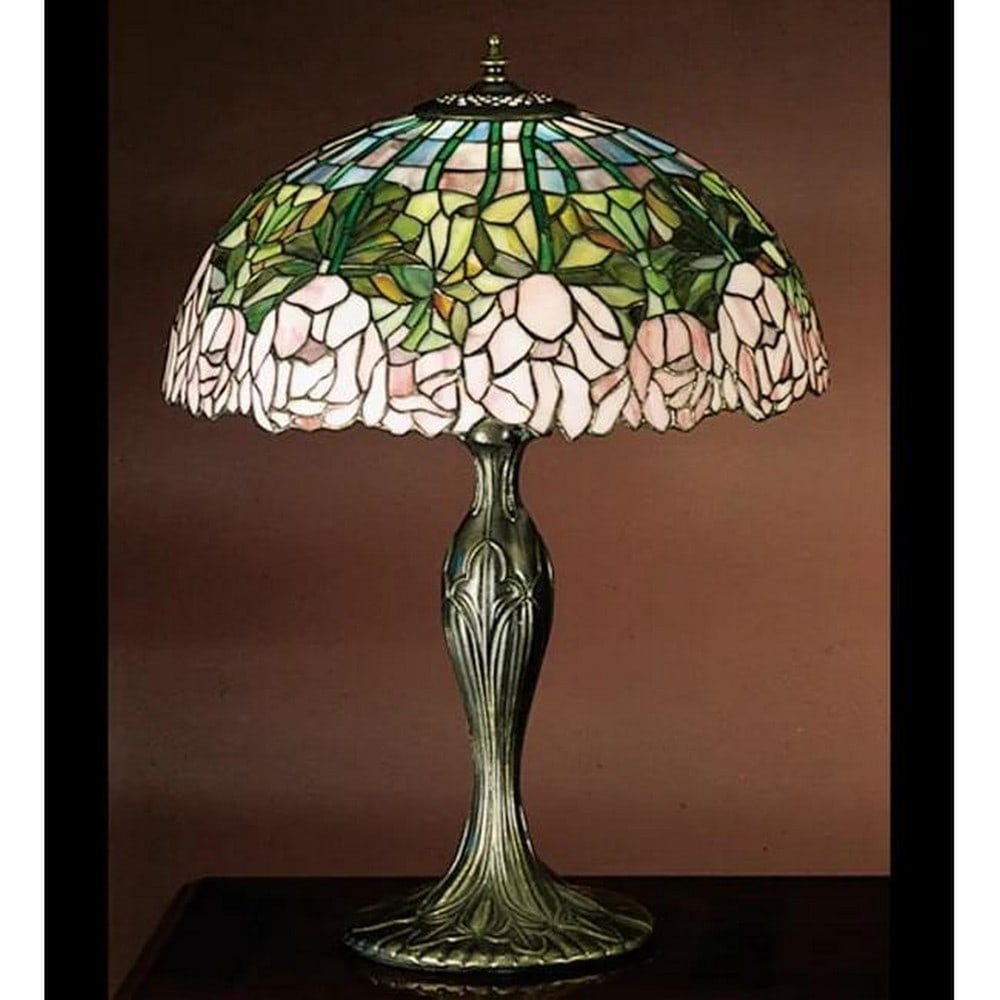 Cabbage Rose Tiffany-Inspired Table Lamp (1 of 1)