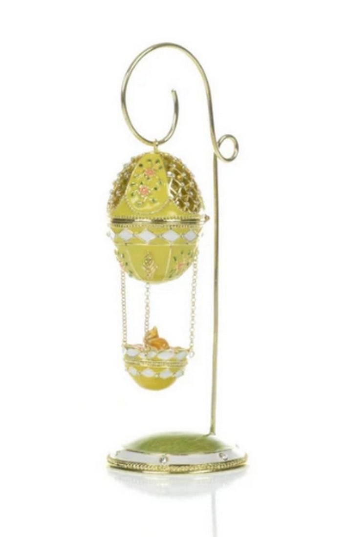 Whimsical Hot Air Balloon Adventure Cat in Green Egg Basket (1 of 5)