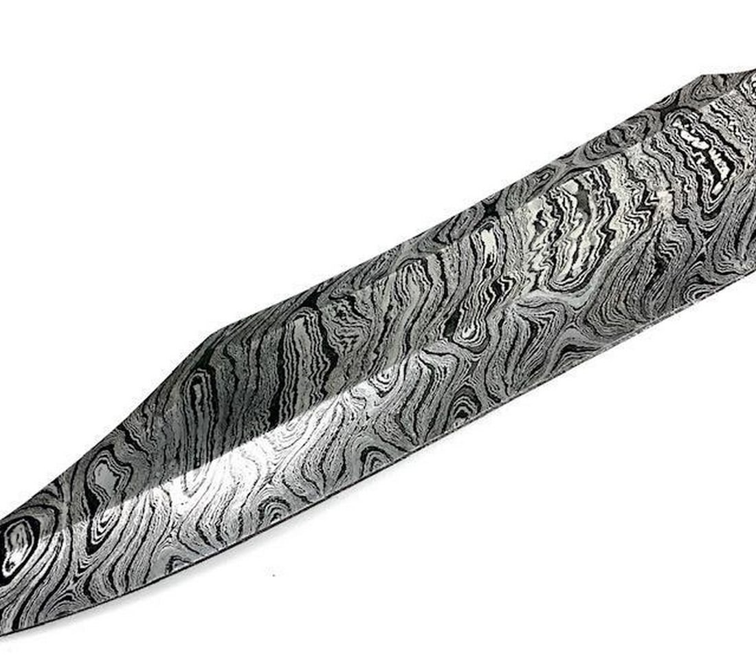Bone Handle Brass Insert Custom Designed Damascus - 3