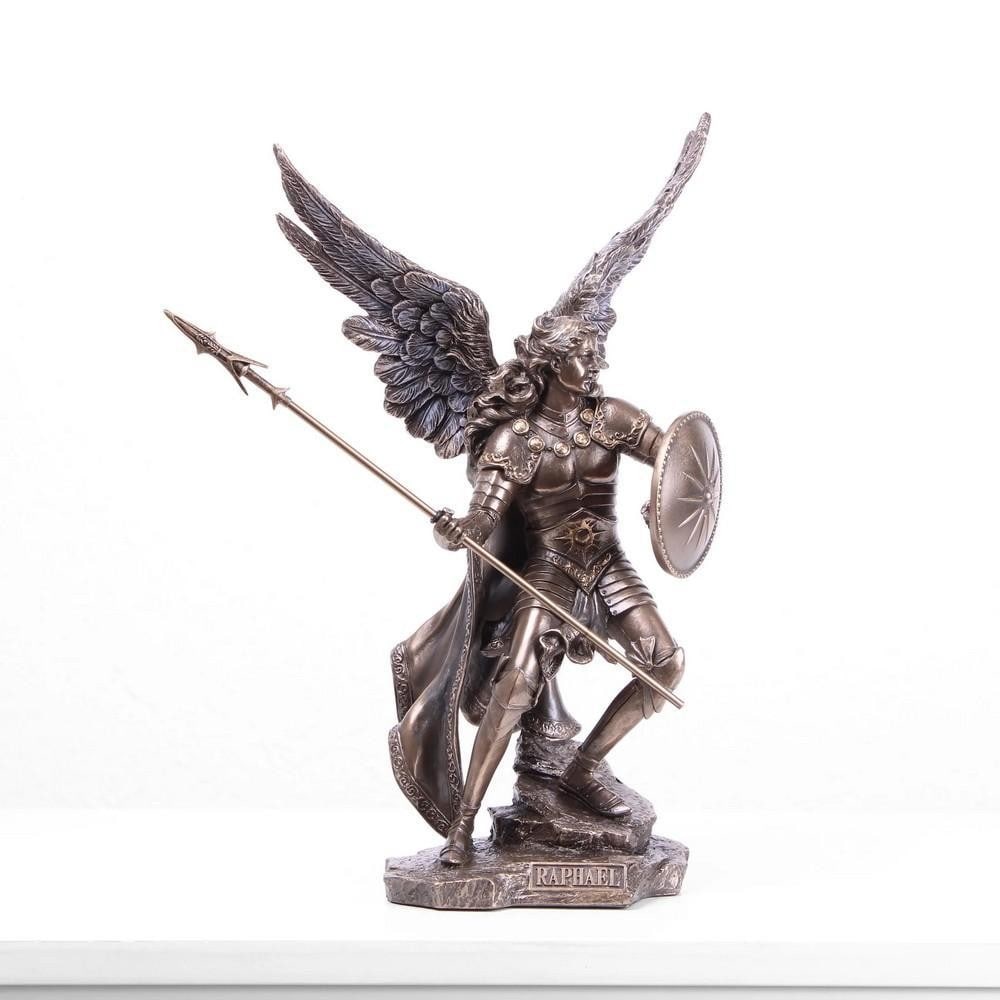 St. Raphael Archangel Inspired Cold Cast Bronze Sculpture - (3.1lbs) (1 of 6)
