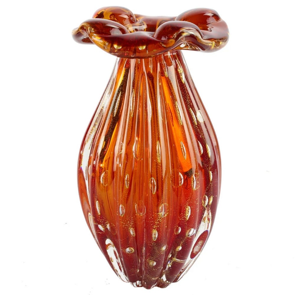 Red Venetian Glass Murano Small Vase - Inspired by 1960s Fashion: Red Venetian Glass Murano Small Vase - Inspired by 1960s Fashion Indulge in the epitome of luxury with our handcrafted 1960s-inspired Venetian Glass Vase, a true masterpiece that seamlessly blends va