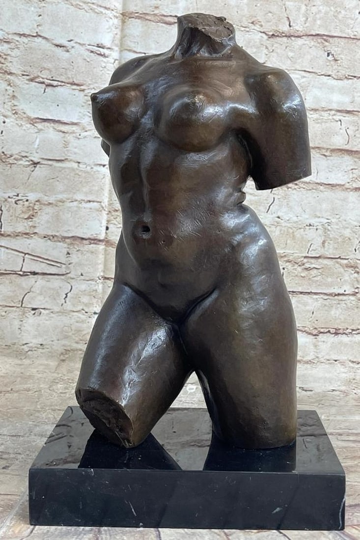 Maillol Inspired Nude Female Torso Bronze Sculpture On Marble Base - 14" x 8": Maillol Inspired Nude Female Torso Bronze Sculpture On Marble Base - 14" x 8" A tribute to "TORSE DE L`ACTION ENCHAINéE" by the artist Aristide Maillol. The piece features the to