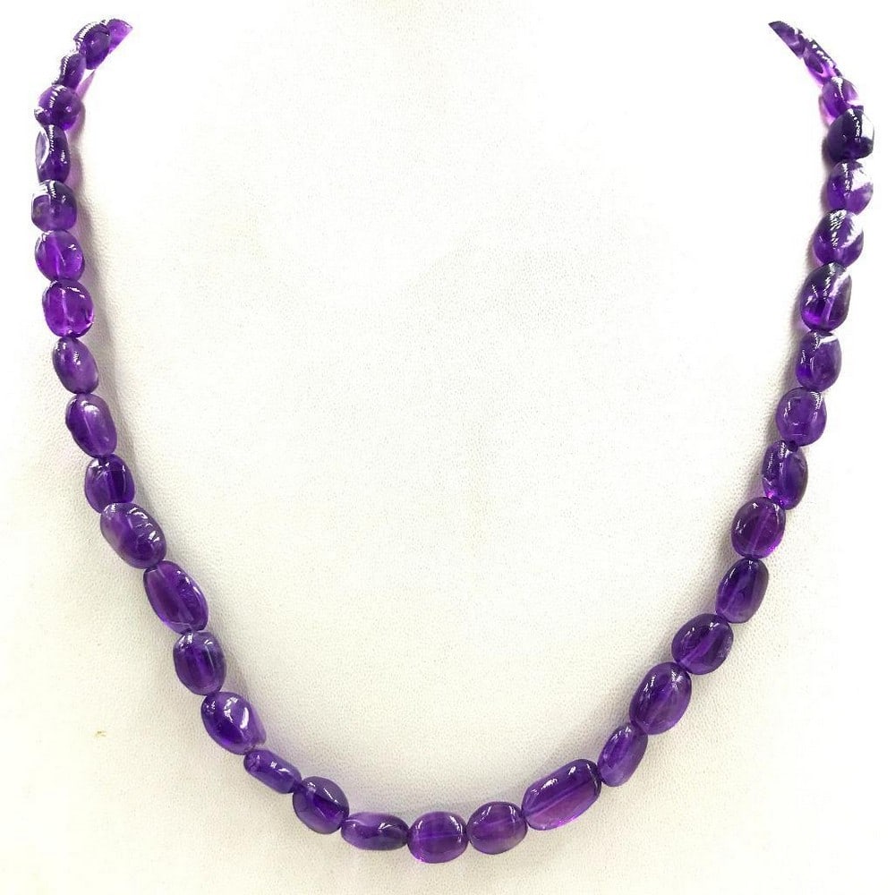 Large Amethyst Gemstone Necklace: Large Amethyst Gemstone Necklace Length of Necklace: 45cm View Photos For Further Details.