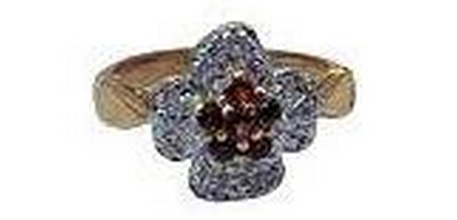 Ladies Red Diamond Polished Centre Stone Ring With Swarovski Crystals -Size 8 (1 of 4)