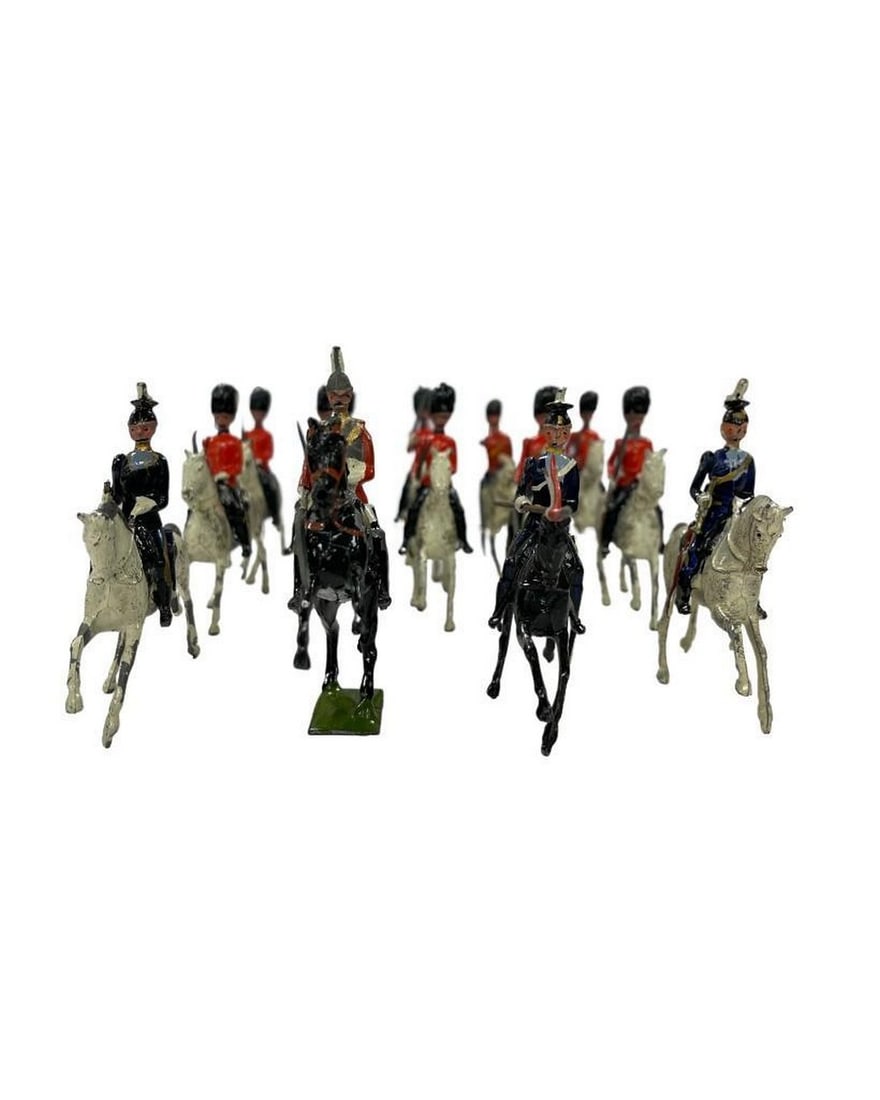 Lot of 16 - Circa 1920's Vintage Redcoat British Lead Toys Soldiers On Horseback (1 of 10)