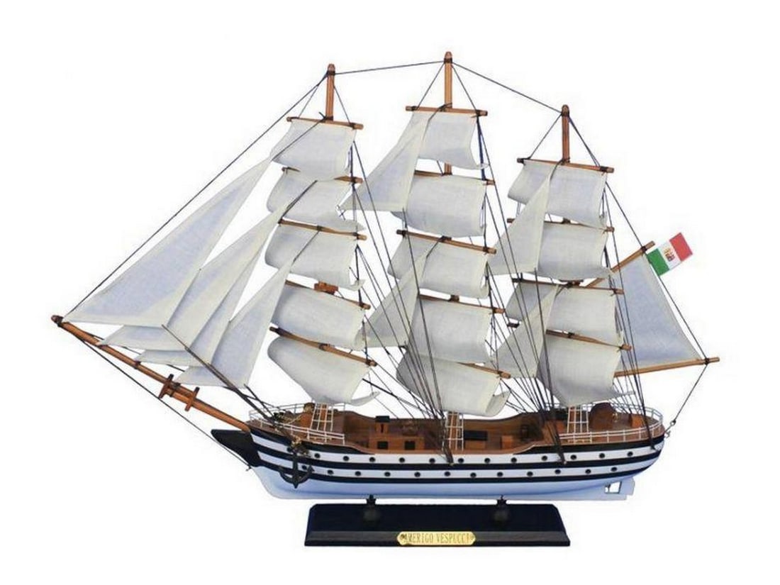 Wooden Amerigo Vespucci 24" Tall Model Ship (1 of 4)