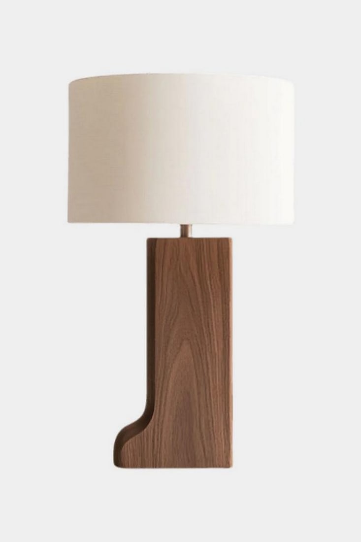 Contemporary Carved Solid Wood Table Lamp (1 of 2)