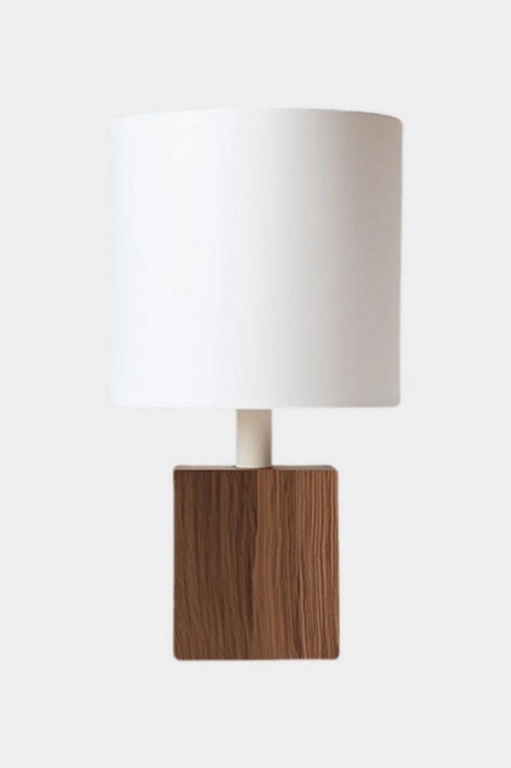 Contemporary Solid Wood Block Table Lamp (1 of 2)