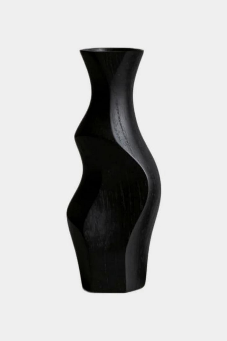 “Midnight Spiral Form?? – Contemporary Wooden Vase (1 of 3)