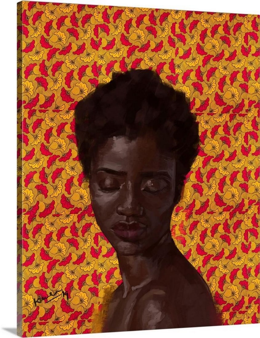 Hibiscus' Canvas Print Wall Art: 'Hibiscus' Canvas Print Wall Art This Hibiscus canvas print by Adekunle Adeleke features a portrait composition that blends patterned elements with a stylized, contemporary approach. The