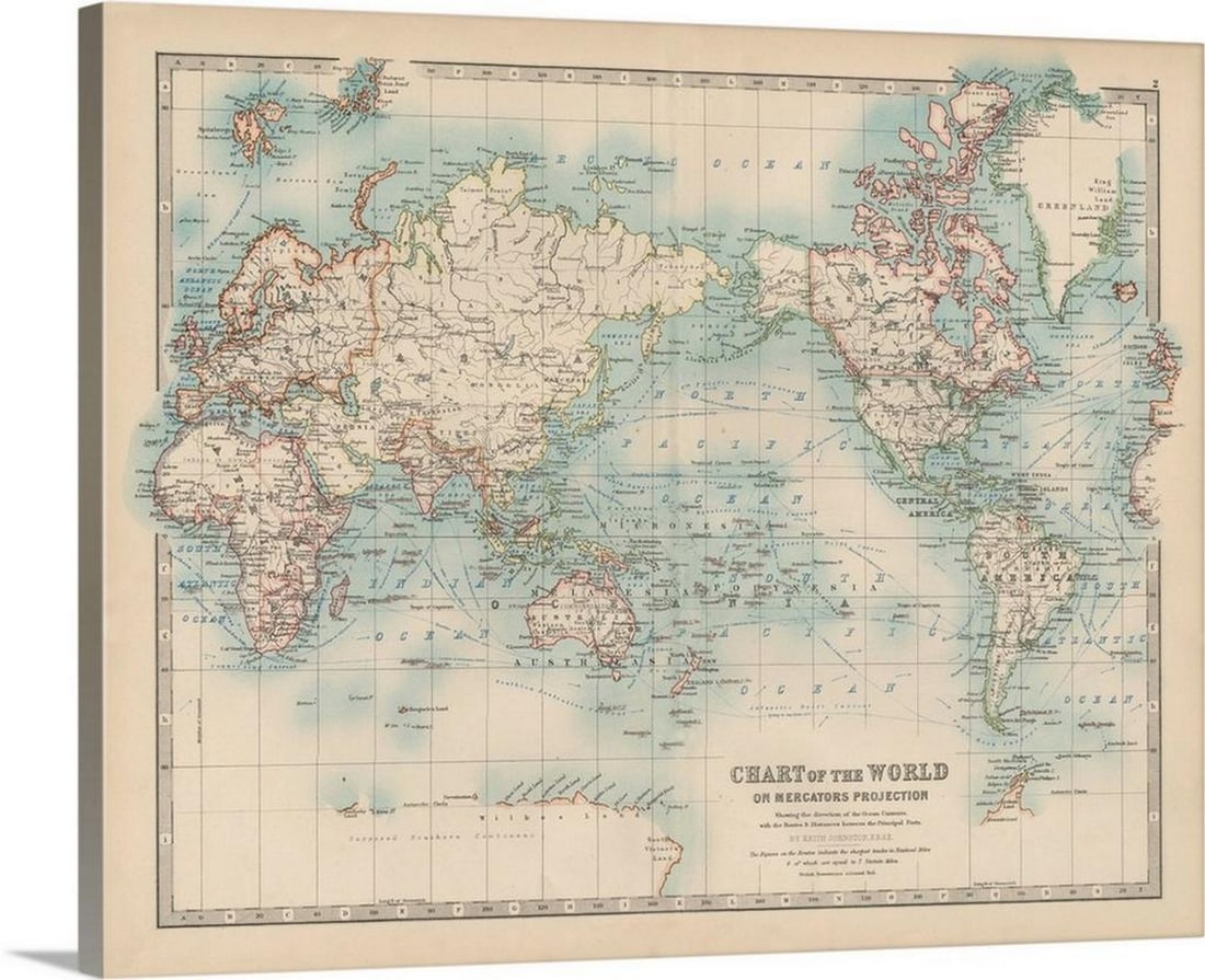 Timeless World Map – Stretched Canvas Print (1 of 2)
