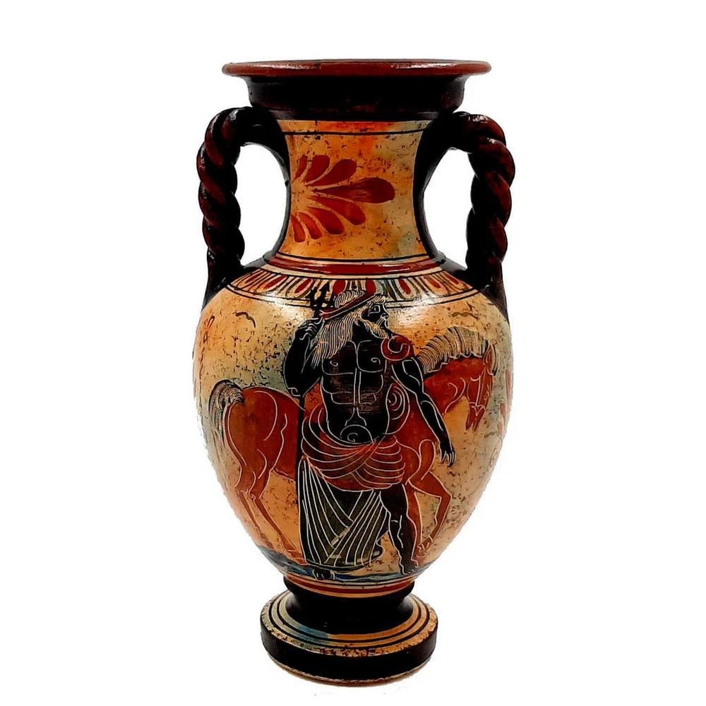 Poseidon and Athena Multicolor Amphora Replica, Classical Greek Style (1 of 4)