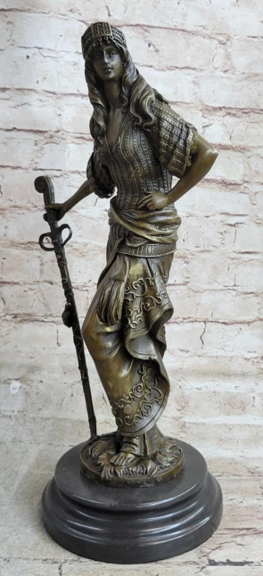 Persian Princess of Strength Bronze Sculpture Inspired by Chiparus - 15" x 8": Persian Princess of Strength Bronze Sculpture Inspired by Chiparus - 15" x 8" This extraordinary bronze sculpture by Chiparus captures the elegance and strength of a Persian Princess, standin