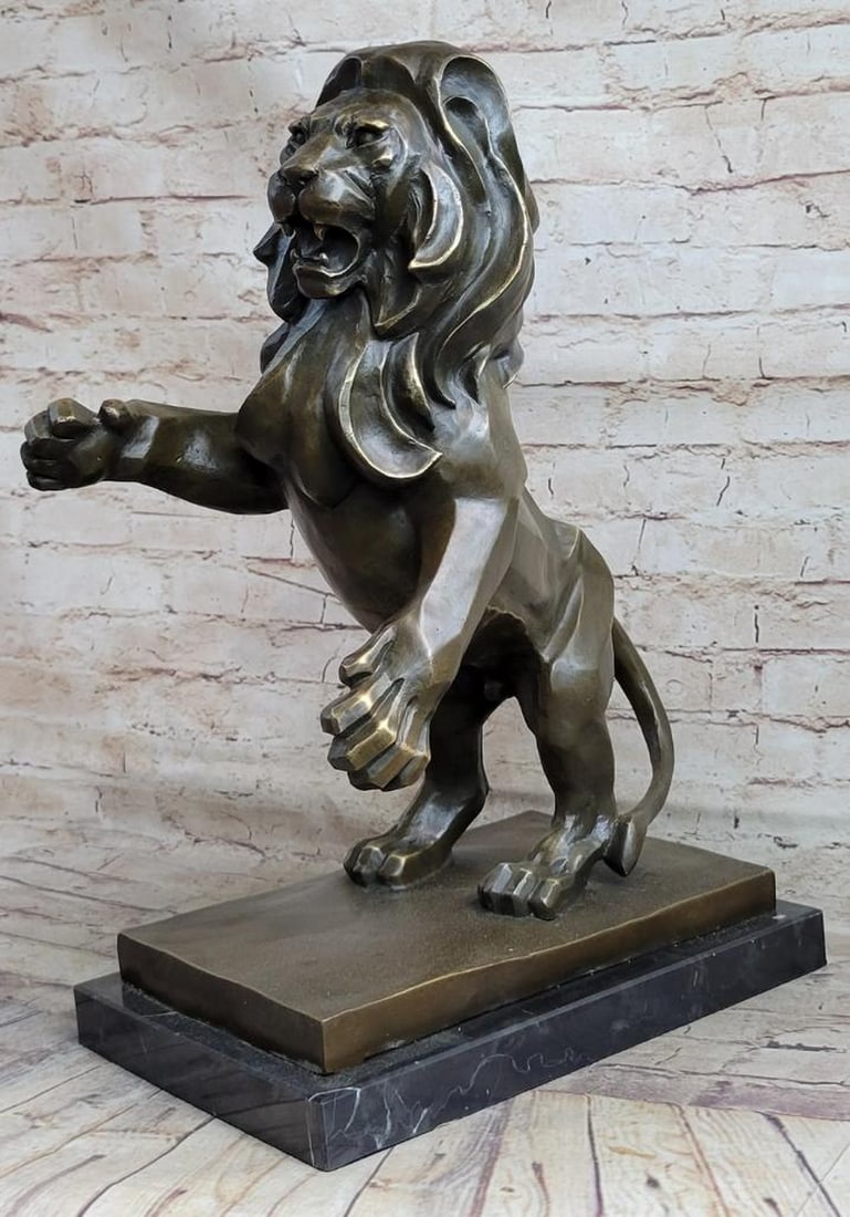 Abstract Majestic Lion Bronze Sculpture Inspired by H. Moore - 19" x 12" (1 of 7)