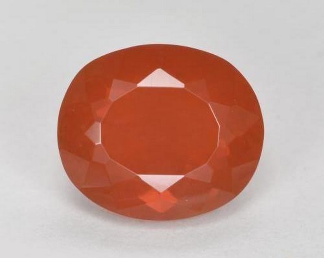 1.50 ct Natural Orange Red Fire Opal, Oval Cut, Transparent, Mexico (1 of 3)