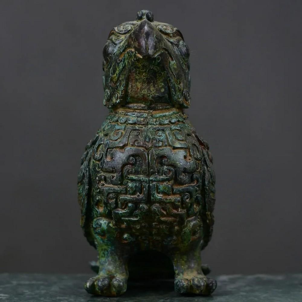 Antique Chinese Bronze Bird Lady Hao Hao Statue (1 of 6)