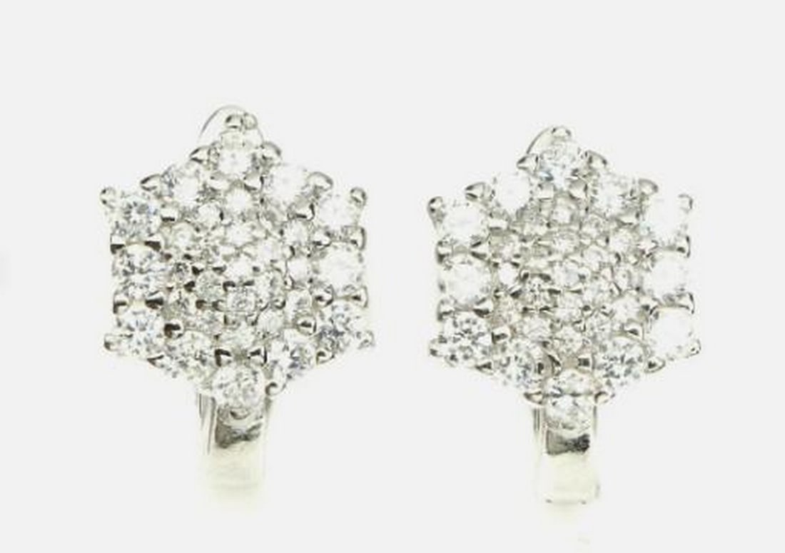 Sterling Silver Round CZ Stud Earrings (1 of 5)