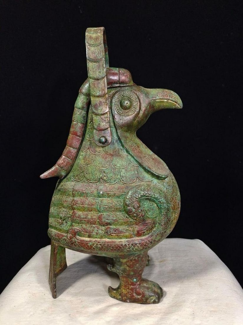 Antique Chinese Bronze Fuhao Owl Statue (1 of 8)