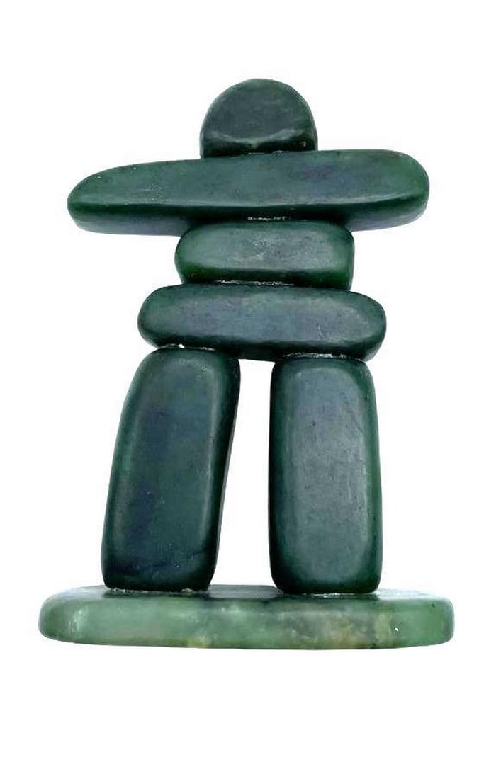 Canadian Nephrite Jade Olympic Inukshuk Statue: Canadian Nephrite Jade Olympic Inukshuk Statue Jade is a highly valued stone that symbolizes gentleness, serenity, harmony, and balance in feng shui, or the practice of bringing balance to your life