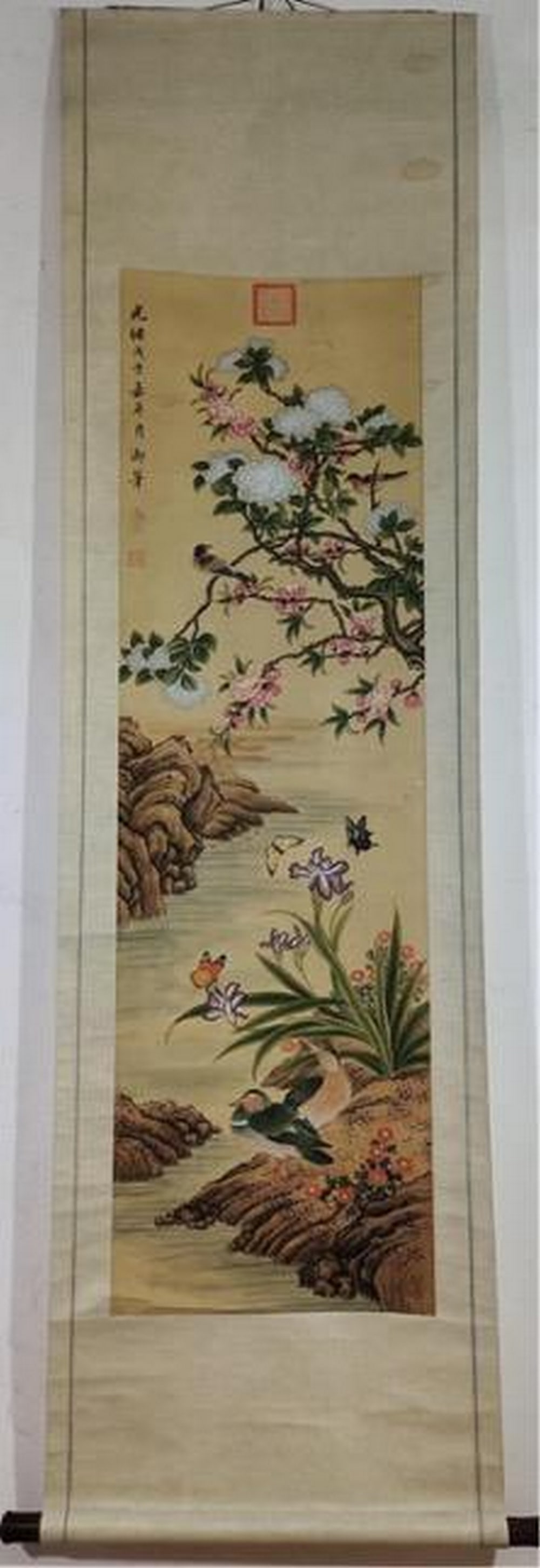 Birds flowers silk scroll by Ci Xi (1 of 1)