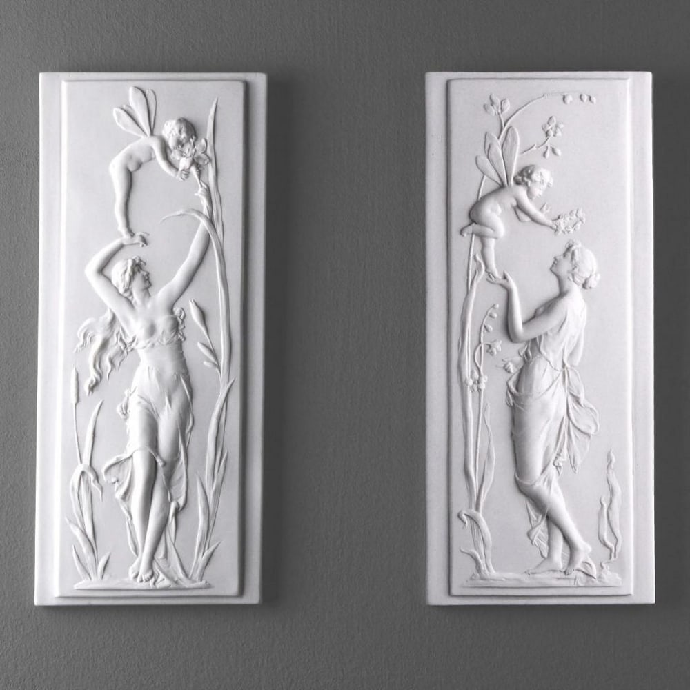 Heavenly Duo Celestine and Cherub Bas-Reliefs - (8.8lbs) (1 of 5)