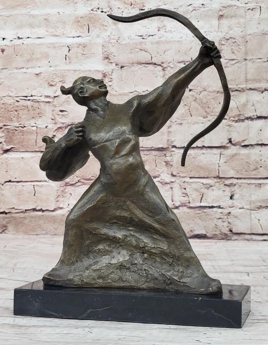 Kamiko's Bronze Art Sculpture Unveiling the Japanese Samurai Archer with Bow - 10.5" x 7" (1 of 6)