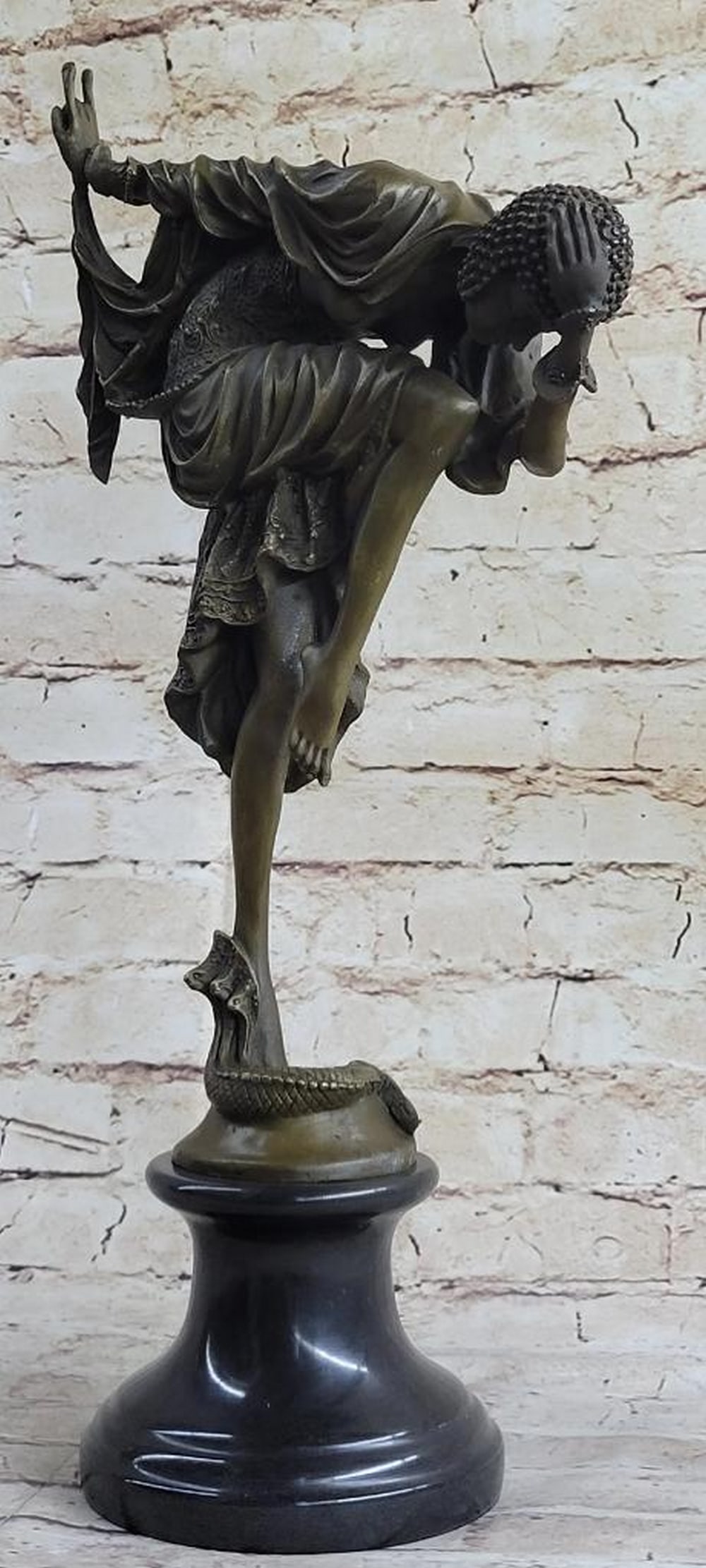 Inspired Chiparus Art Deco Snake Dancer Bronze Sculpture- 17.5" x 8" (1 of 6)