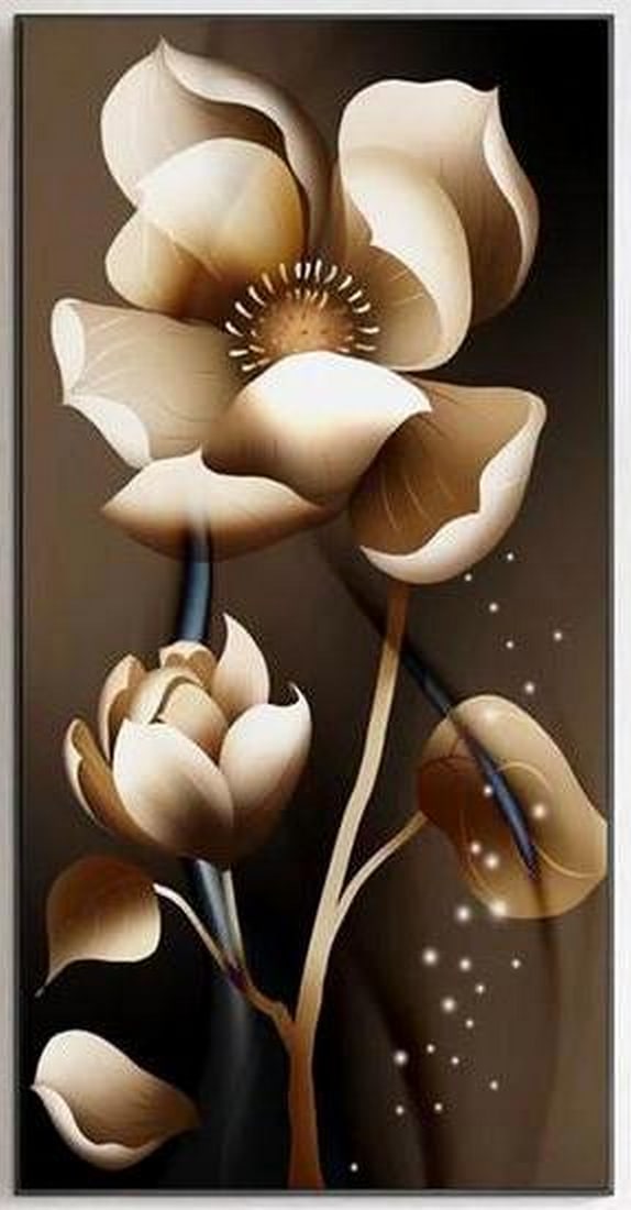 Harmony in Bloom Picture: Harmony in Bloom Picture In this captivating picture, abstract flowers emerge in rich brown hues, creating a warm and inviting atmosphere and evokes a sense of earthiness and grounding. The deep, rich