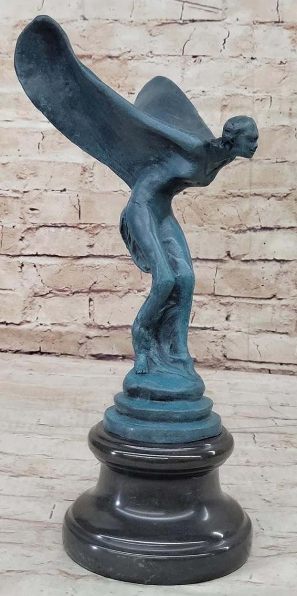 Flying Lady Rolls Royce Inspired Bronze Sculpture - A Tribute to Charles Sykes - 14" x 7.5": Flying Lady Rolls Royce Inspired Bronze Sculpture - A Tribute to Charles Sykes - 14" x 7.5" Introducing the "Flying Lady Rolls Royce Bronze Sculpture - A Tribute to Charles Sykes," a c
