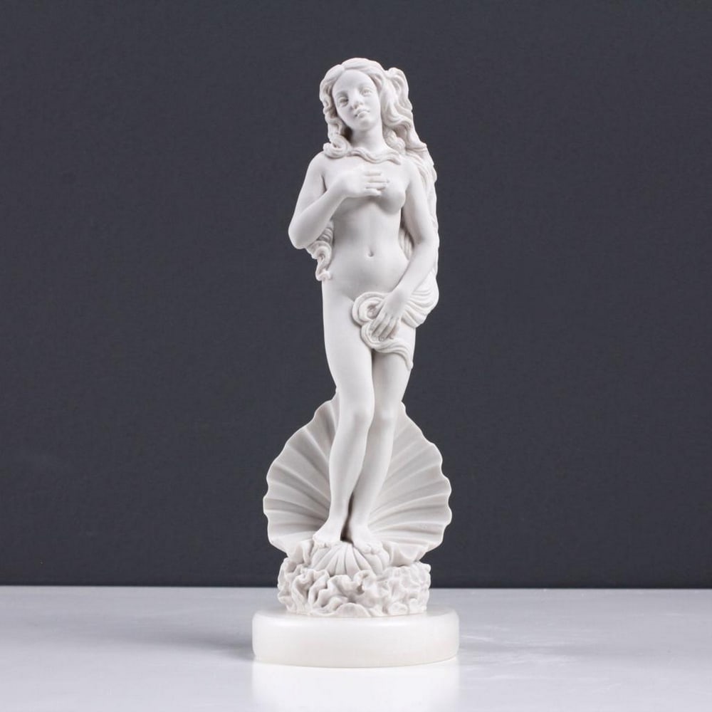 Cold Formed Carrara Marble Sculpture "Birth of Venus" - (0.9lbs): Cold Formed Carrara Marble Sculpture "Birth of Venus" - (0.9lbs) The Venus sculpture captures the essence of "The Birth of Venus," an iconic painting by the Italian artist Sandro Botti