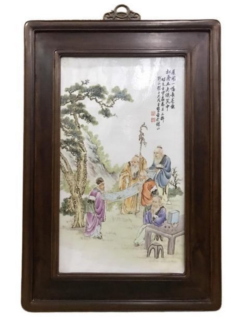 Story plaque by Wang Dafan: Story plaque by Wang Dafan Chinese Name: ??? ????????＂???＂ ?????? ???? ???? Dimensions: height 72cm x49cm Please view photos for further details