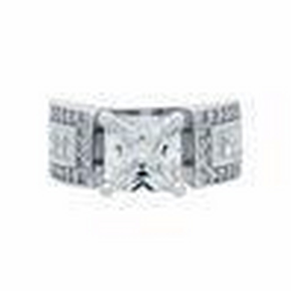 Sterling Silver Prong Setting Austrian Crystal Ring - 2