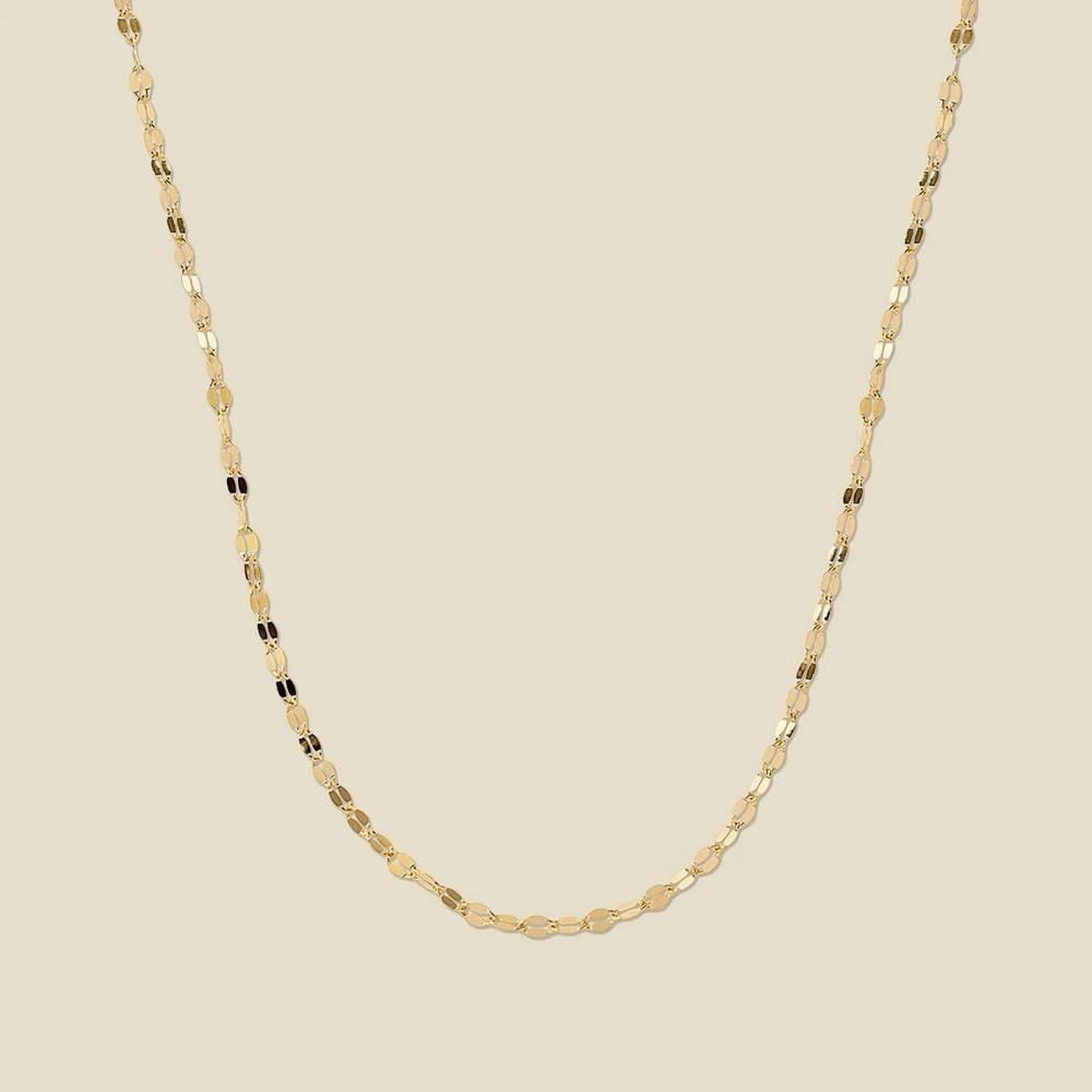 14k Delicate Lace Chain: 14k Delicate Lace Chain Infuse your daily style with elegance using this delicate 14k solid gold chain. With its intricate lace-inspired design, it offers a soft, shimmering glow that adds a touch of 