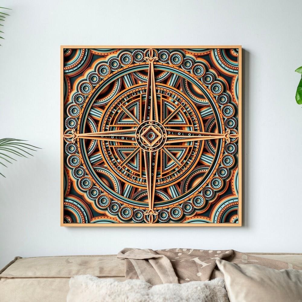 Eclipse Mandala 3D Geometric Wood Wall Art: Eclipse Mandala 3D Geometric Wood Wall Art Transform your home with the Eclipse Mandala, a striking multi-layered geometric wall art that brings bold, intricate patterns to life. Crafted from high-qua