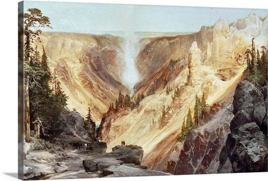 The Grand Canyon of the Yellowstone, 1872 Canvas Reproduction by Thomas Moran – 30" x 20" (1 of 2)