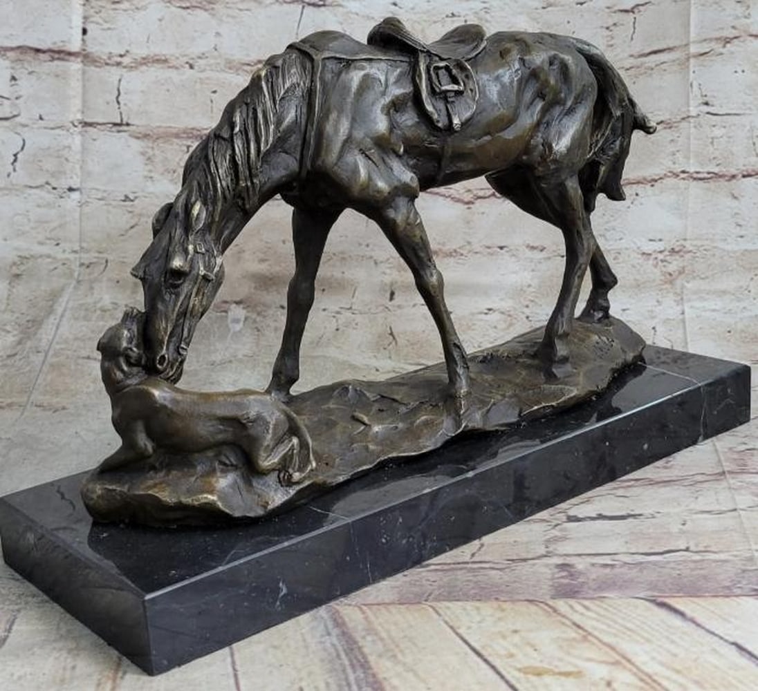 Dog And Horse Friendship Bronze Sculpture (1 of 8)