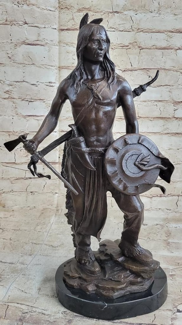 Native American Chief Inspired Bronze Sculpture - 20" x 12" (1 of 6)