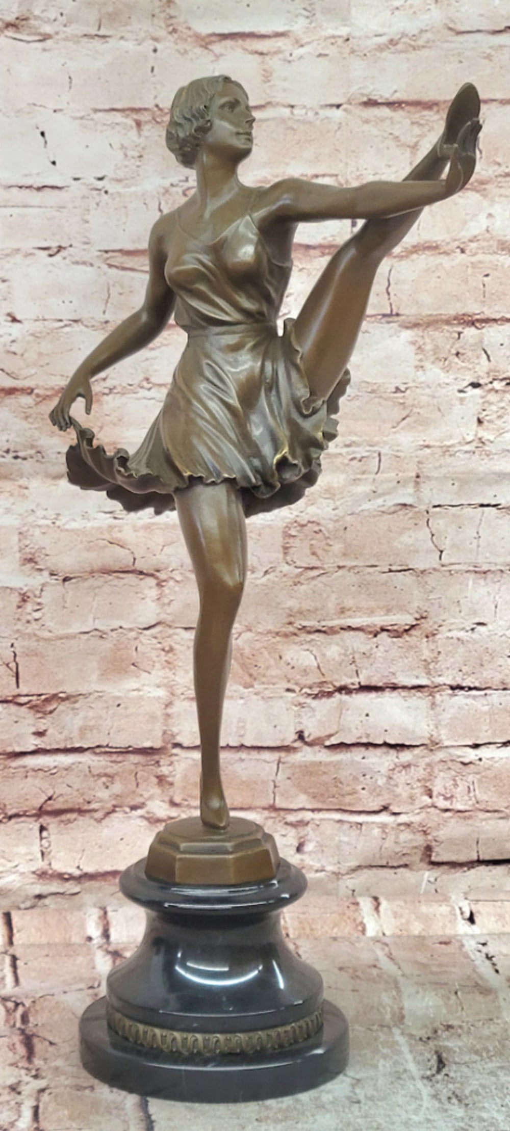 Bronze Sculpture of Ballet Dancer on Marble Base – 21.5" x 11" (1 of 5)