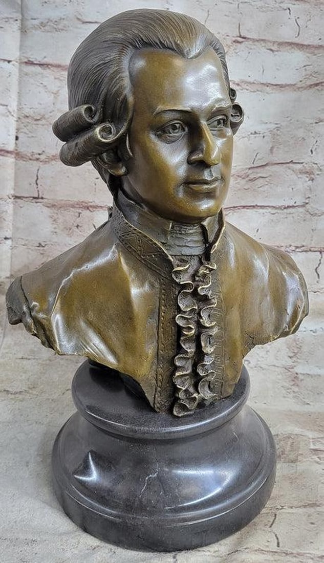Bronze Bust Statue of the Composer Mozart - 13" x 10" (1 of 6)