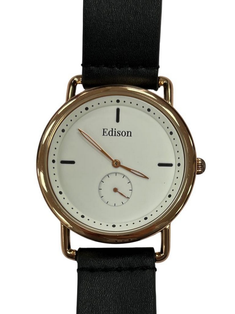 Mens Edison White Dial Formal Stainless Steel Stitched Leather Luxury Band Watch: Mens Edison White Dial Formal Stainless Steel Stitched Leather Luxury Band Watch Remarkable Precision From A German Hand Made Watch Company That Takes Pride In The Craftsmanship Of There Time Pieces. 