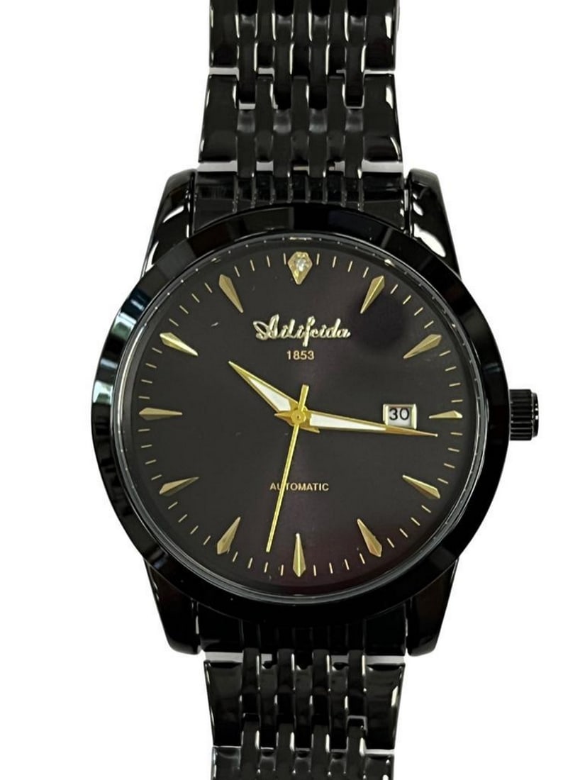 Mens Luxury All Black Stainless Steel Automatic Watch (1 of 2)