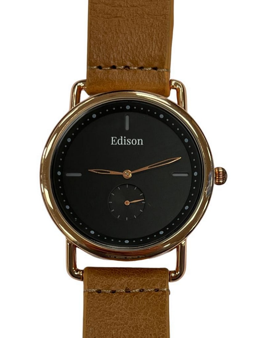 Mens Edison Royal Rose Chronograph Genuine Leather Band Watch: Mens Edison Royal Rose Chronograph Genuine Leather Band Watch Remarkable Precision From A German Hand Made Watch Company That Takes Pride In The Craftsmanship Of There Time Pieces. A Time Piece That T