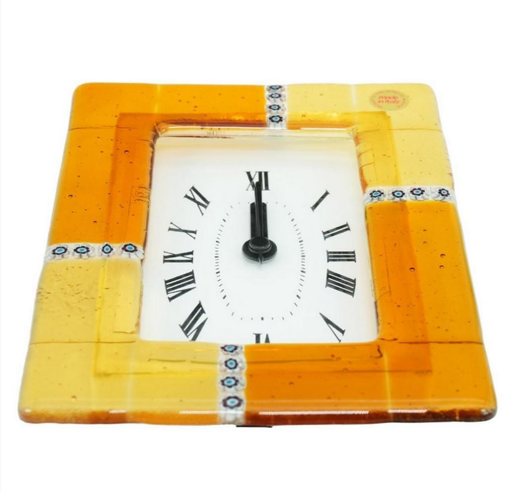 Pendulum Wall Clock – Murrina Orange Yellow - 2