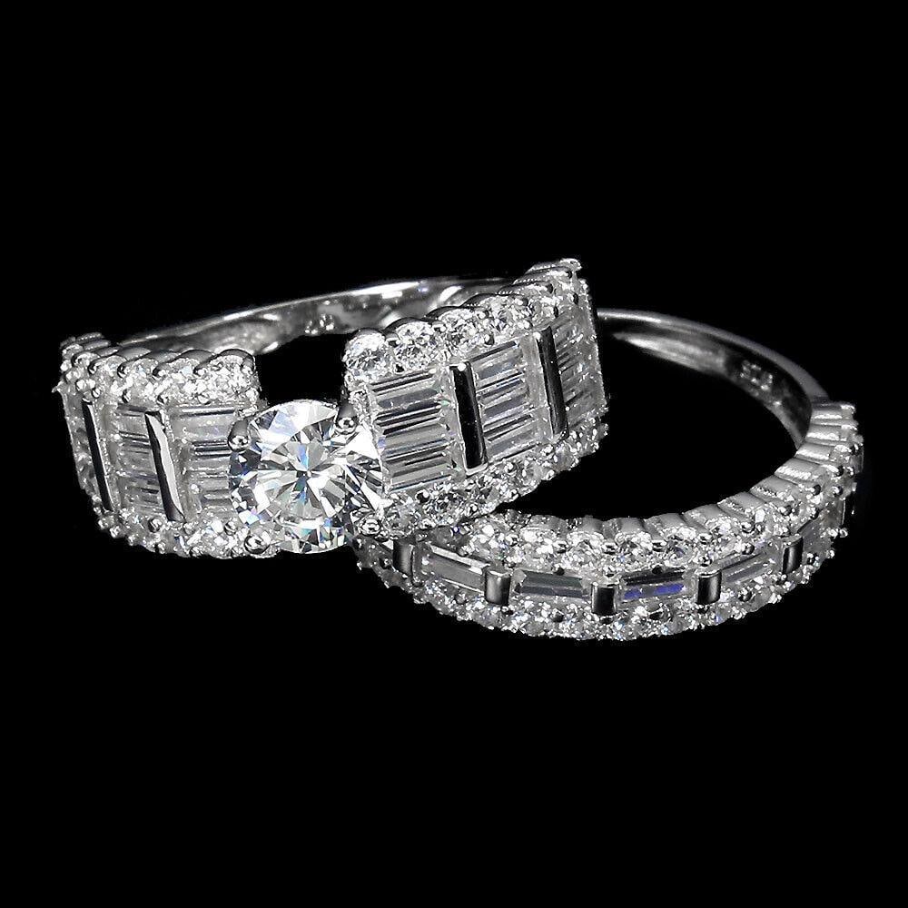 White CZ Size 7 Ring Pair